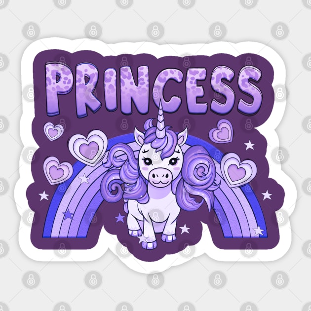 Unicorn Princess Sticker by KayBee Gift Shop